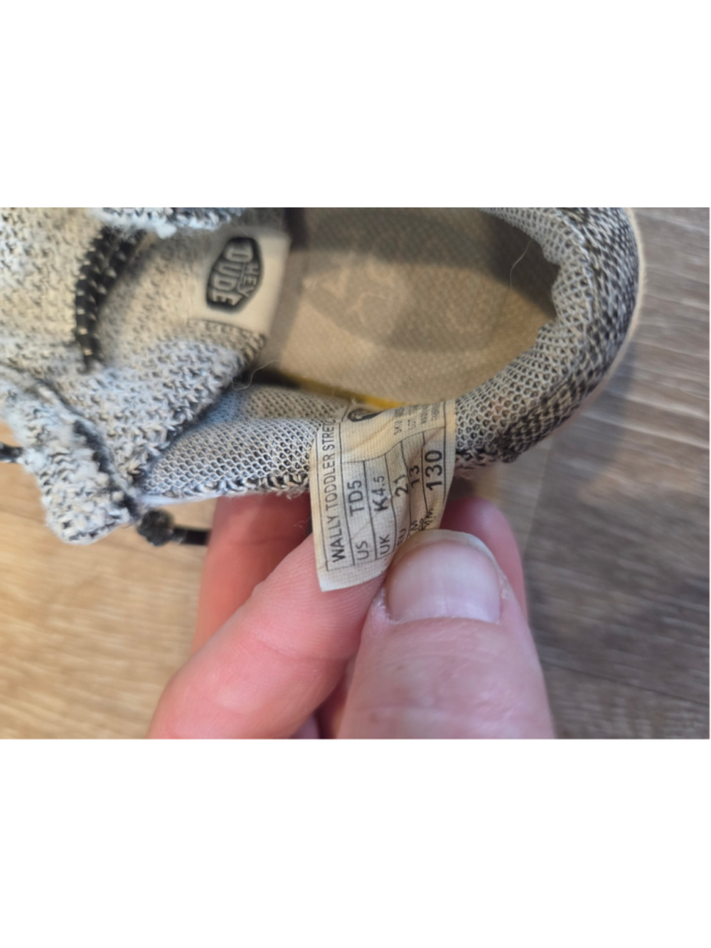 Hey Dude Boys Wally Toddler Shoes Size 5 Grey White